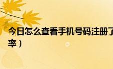 今日怎么查看手机号码注册了哪些软件（怎么查看手机分辨率）