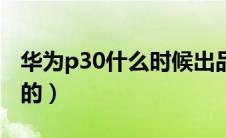 华为p30什么时候出品（华为p30什么时候出的）