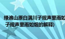 绿遍山原白满川子规声里雨如烟意思是什么(绿遍山原白满川 子规声里雨如烟的解释)