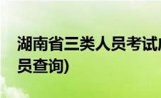 湖南省三类人员考试成绩查询(湖南省三类人员查询)