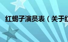 红蝎子演员表（关于红蝎子演员表的介绍）