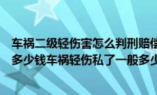 车祸二级轻伤害怎么判刑赔偿多少钱（车祸轻伤二级要赔偿多少钱车祸轻伤私了一般多少钱）