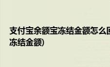 支付宝余额宝冻结金额怎么回事 什么时候解(支付宝余额宝冻结金额)