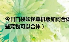 今日口袋妖怪单机版如何合体宠物（口袋妖怪单机版攻略哪些宠物可以合体）