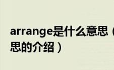 arrange是什么意思（关于arrange是什么意思的介绍）