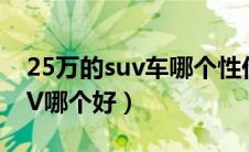 25万的suv车哪个性价比高（25万左右的SUV哪个好）