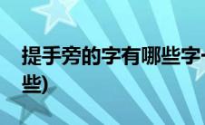 提手旁的字有哪些字一年级(提手旁的字有哪些)