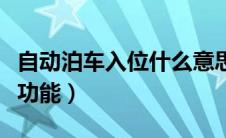 自动泊车入位什么意思（自动泊车入位是什么功能）