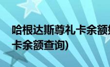 哈根达斯尊礼卡余额如何查询(哈根达斯尊礼卡余额查询)