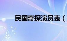 民国奇探演员表（该剧讲述了什么）