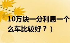 10万块一分利息一个月多少钱（10万块买什么车比较好？）