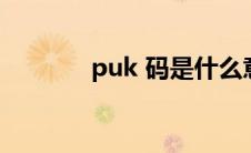 puk 码是什么意思（puk码）