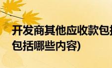 开发商其他应收款包括哪些内容(其他应收款包括哪些内容)