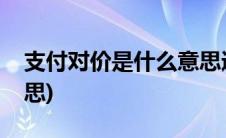 支付对价是什么意思通俗(支付对价是什么意思)