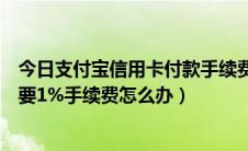 今日支付宝信用卡付款手续费多少（支付宝用信用卡支付需要1%手续费怎么办）