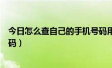 今日怎么查自己的手机号码用了多久（怎么查自己的手机号码）