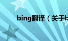 bing翻译（关于bing翻译的介绍）