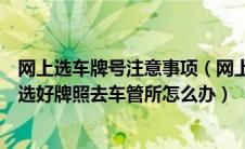 网上选车牌号注意事项（网上选车牌号流程注意攻略？网上选好牌照去车管所怎么办）