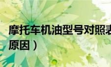 摩托车机油型号对照表（摩托车漏机油是什么原因）