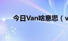 今日Van啥意思（van样是什么意思）