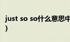 just so so什么意思中文(just so so什么意思)