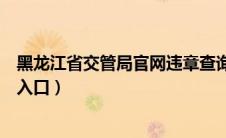 黑龙江省交管局官网违章查询（黑龙江省交通违章查询网站入口）