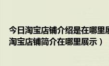 今日淘宝店铺介绍是在哪里展示?（淘宝店铺介绍在哪显示 淘宝店铺简介在哪里展示）