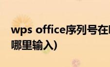 wps office序列号在哪里输入(wps序列号在哪里输入)