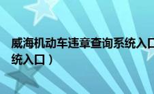 威海机动车违章查询系统入口在哪（威海机动车违章查询系统入口）