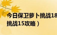 今日保卫萝卜挑战18关攻略图解（保卫萝卜挑战15攻略）