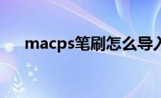 macps笔刷怎么导入(ps笔刷怎么导入)