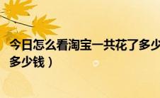 今日怎么看淘宝一共花了多少钱2020（怎么看淘宝一共花了多少钱）