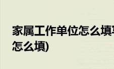 家属工作单位怎么填写才正确(家属工作单位怎么填)