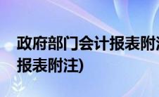 政府部门会计报表附注怎么写(政府部门会计报表附注)