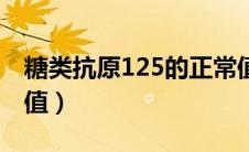 糖类抗原125的正常值（糖类抗原125的正常值）