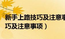 新手上路技巧及注意事项有哪些（新手上路技巧及注意事项）