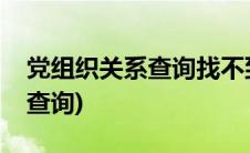 党组织关系查询找不到了怎么办(党组织关系查询)