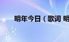 明年今日（歌词 明年今日歌曲介绍）