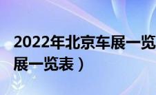 2022年北京车展一览表图片（2022年北京车展一览表）