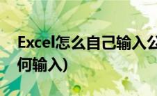 Excel怎么自己输入公式(excel自定义公式如何输入)