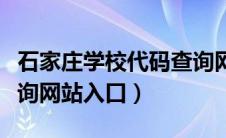 石家庄学校代码查询网站（石家庄交通违章查询网站入口）