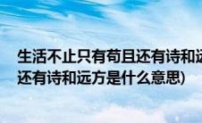 生活不止只有苟且还有诗和远方什么意思(生活不只是苟且 还有诗和远方是什么意思)