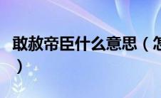 敢赦帝臣什么意思（怎么理解敢赦帝臣的意思）