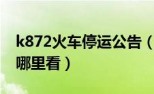 k872火车停运公告（12306火车停运公告在哪里看）