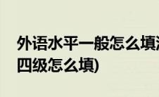 外语水平一般怎么填没过四级(外语水平没过四级怎么填)