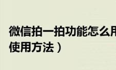 微信拍一拍功能怎么用（微信上线拍一拍功能使用方法）