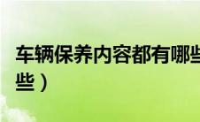 车辆保养内容都有哪些（车辆保养项目表有哪些）