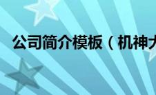 公司简介模板（机神大战巨型方程式简介）