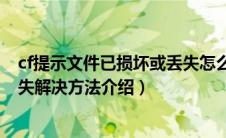 cf提示文件已损坏或丢失怎么解决（cf提示文件已损坏或丢失解决方法介绍）