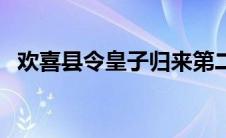 欢喜县令皇子归来第二部（欢喜县令简介）